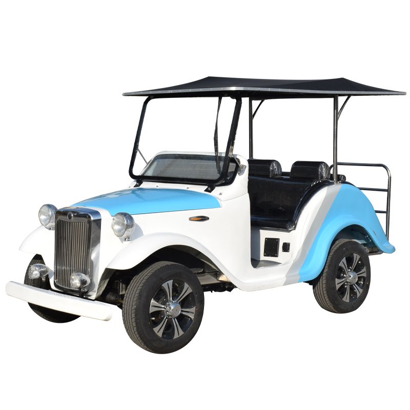 4 seater vintage car Y4 white and blue